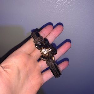 Brown boho turtle earthy handmade bracelet